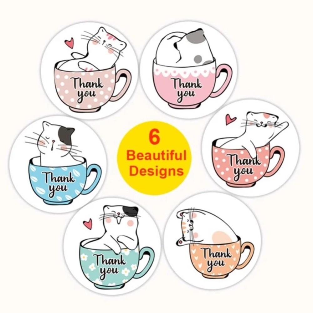 Restock!! 4.9 ⭐️ 500 pcs Cartoon Cat Stickers - Picture 2 of 4